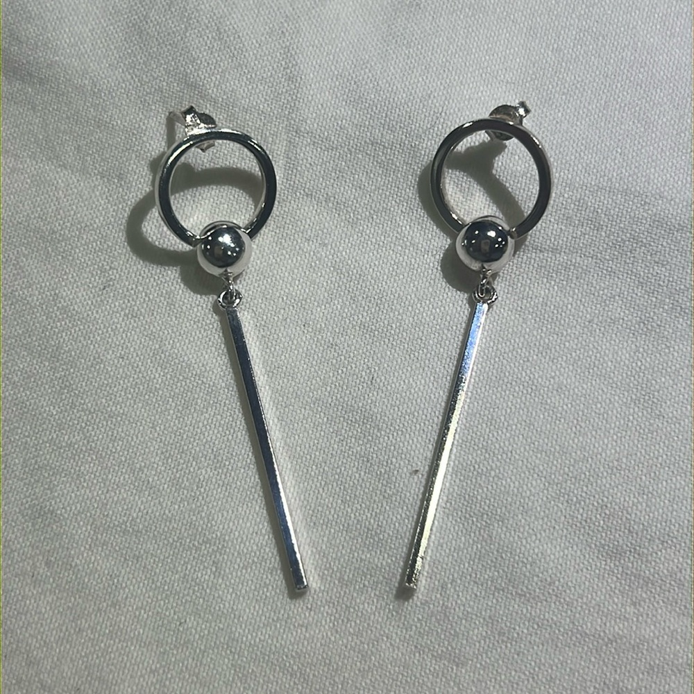 Sterling Silver Post Style Dangle Earrings